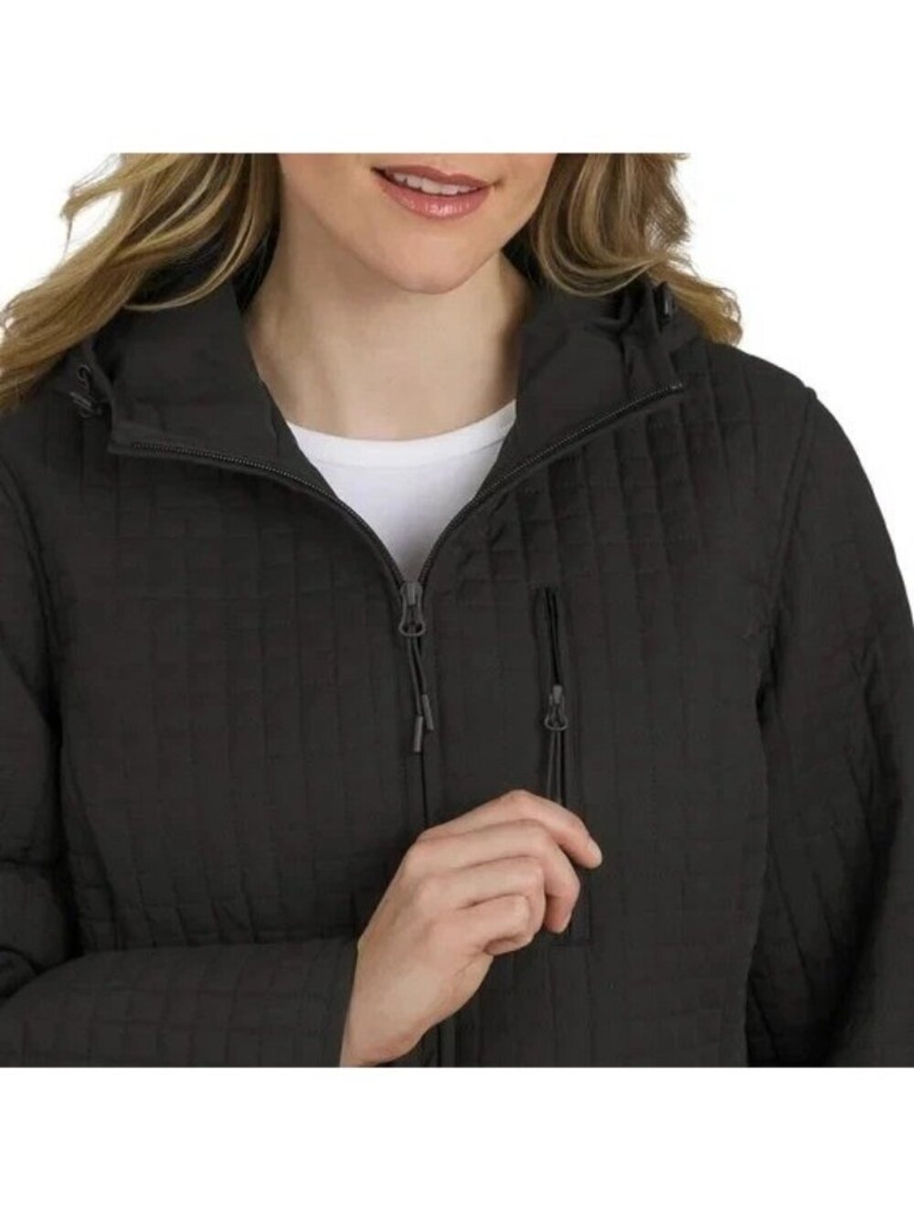 NWOT Lands' End  Women's XL Black Quilted Hooded Jacket - Picture 3 of 13